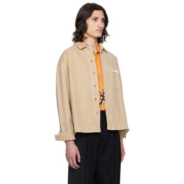  자크뮈스 JACQUEMUS Beige Les Classiques La chemise de-Nimes Denim Shirt 241553M192032