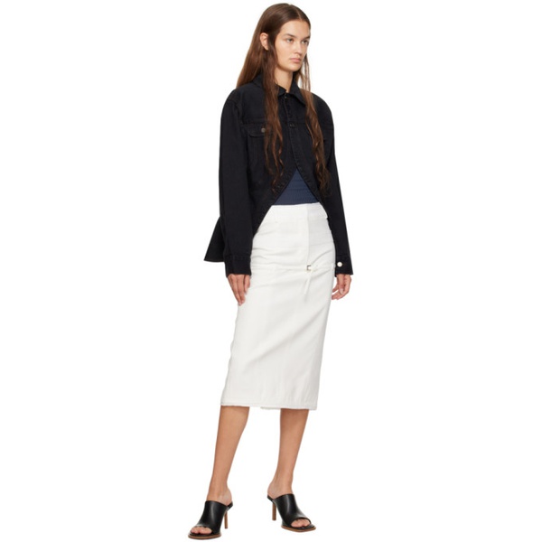  자크뮈스 JACQUEMUS White Le Chouchou La Jupe Caraco Midi Skirt 232553F092003