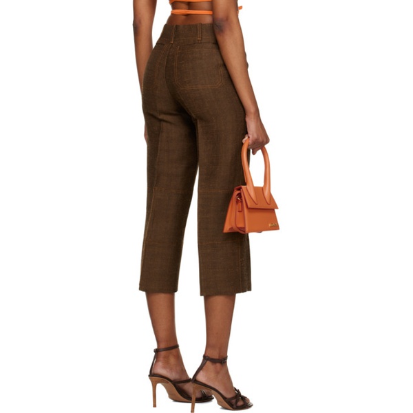  자크뮈스 JACQUEMUS Brown Le Raphia Le Pantalon Areia Trousers 231553F087014