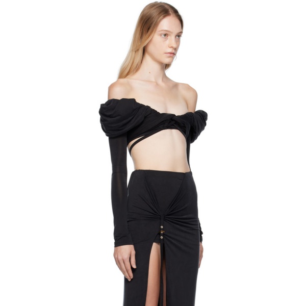  자크뮈스 JACQUEMUS Black Le Chouchou Le Haut Spalla Blouse 232553F107002