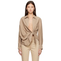 자크뮈스 JACQUEMUS Beige Le Chouchou La Chemise Bahia Shirt 232553F109018