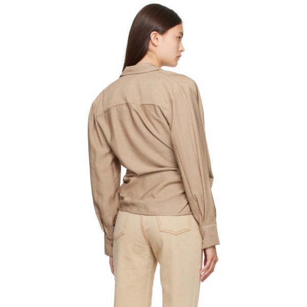  자크뮈스 JACQUEMUS Beige Le Chouchou La Chemise Bahia Shirt 232553F109018