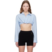 자크뮈스 JACQUEMUS Blue Le Chouchou La Chemise Bahia Courte Shirt 232553F109004