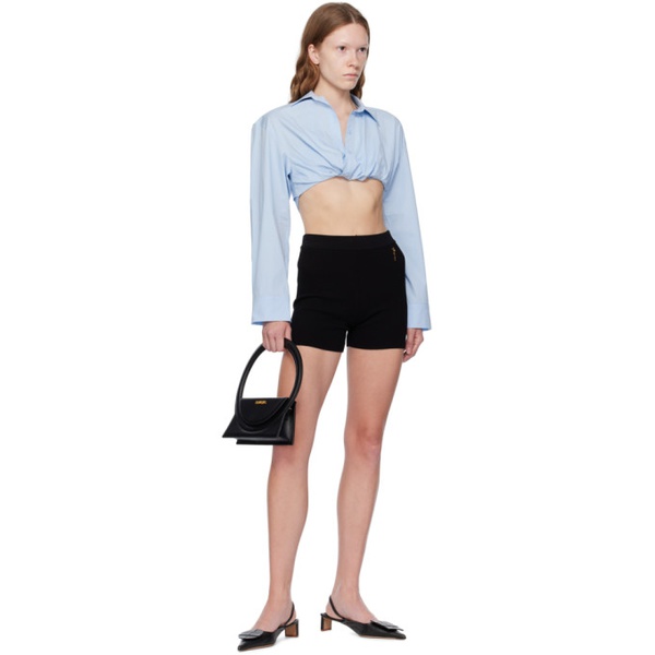  자크뮈스 JACQUEMUS Blue Le Chouchou La Chemise Bahia Courte Shirt 232553F109004