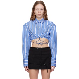 자크뮈스 JACQUEMUS Blue Le Chouchou La Chemise Plidao Shirt 232553F109013