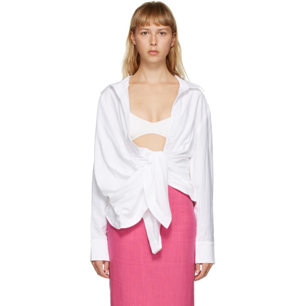  자크뮈스 JACQUEMUS White La Chemise Bahia Shirt 202553F109009