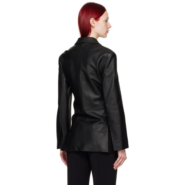  자크뮈스 JACQUEMUS Black Les Sculptures La veste Tibau cuir Leather Jacket 241553F064001