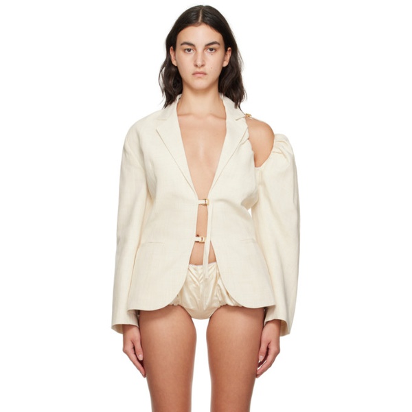  자크뮈스 JACQUEMUS 오프화이트 Off-White Le Chouchou La Veste Galliga Blazer 232553F057001