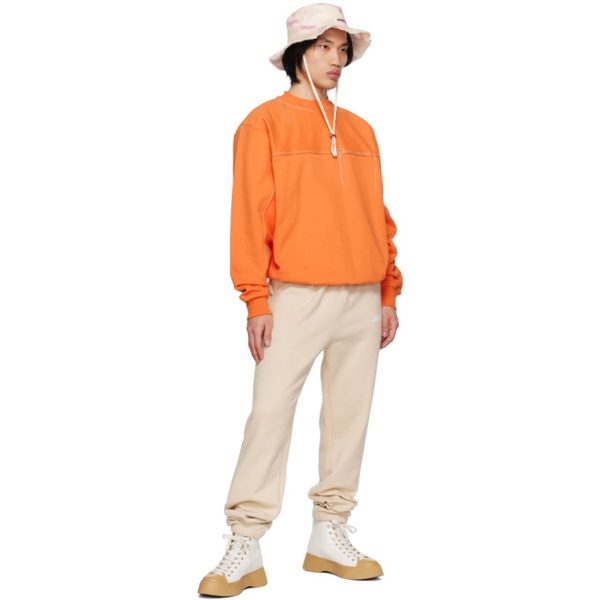  자크뮈스 JACQUEMUS Orange Le Raphia Le Sweatshirt Fio Sweatshirt 231553M204002