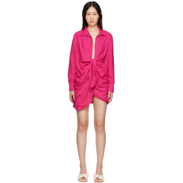  자크뮈스 JACQUEMUS Pink La Robe Bahia Minidress 222553F052011