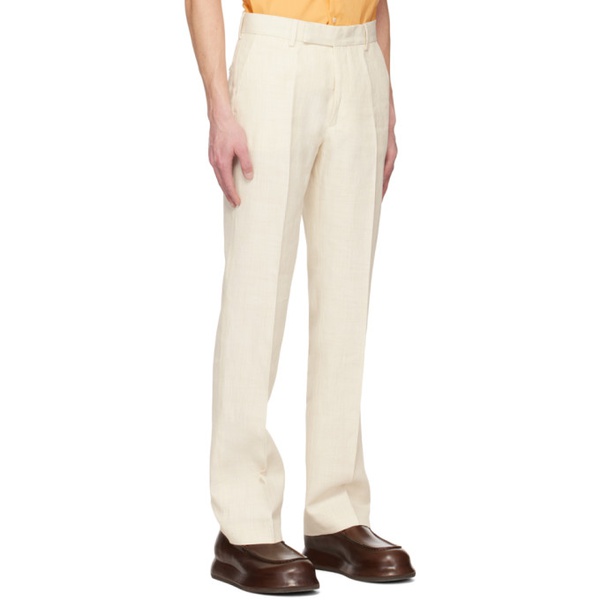  자크뮈스 JACQUEMUS 오프화이트 Off-White Le Raphia Le Pantalon Feijoa Trousers 231553M191001