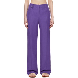 자크뮈스 JACQUEMUS Purple Le Raphia Le Pantalon Cordao Trousers 231553F087003