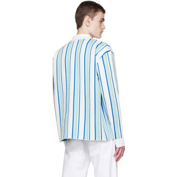  자크뮈스 JACQUEMUS White Le Chouchou La Chemise Maille Polo Cardigan 232553M200001