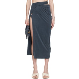 자크뮈스 JACQUEMUS Navy La Jupe Espelho Midi Skirt 231553F092005