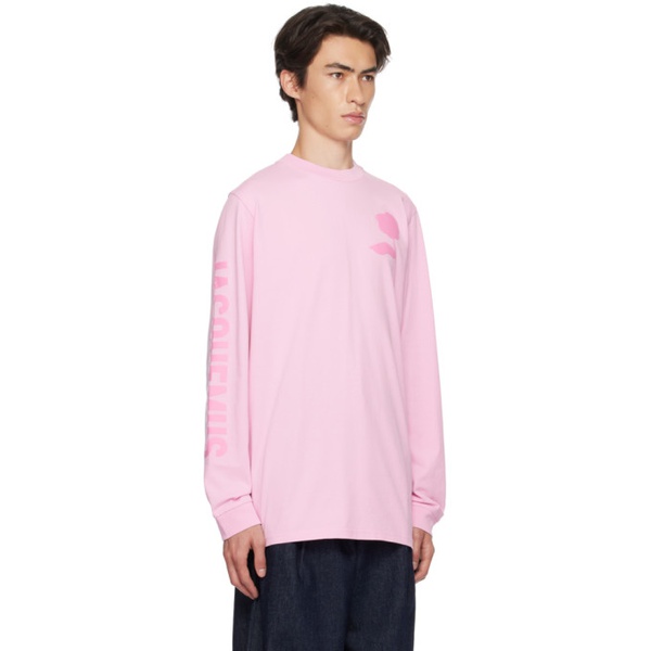  자크뮈스 JACQUEMUS Pink Le Chouchou Le T-Shirt Ciceri Long Sleeve T-Shirt 232553M213016