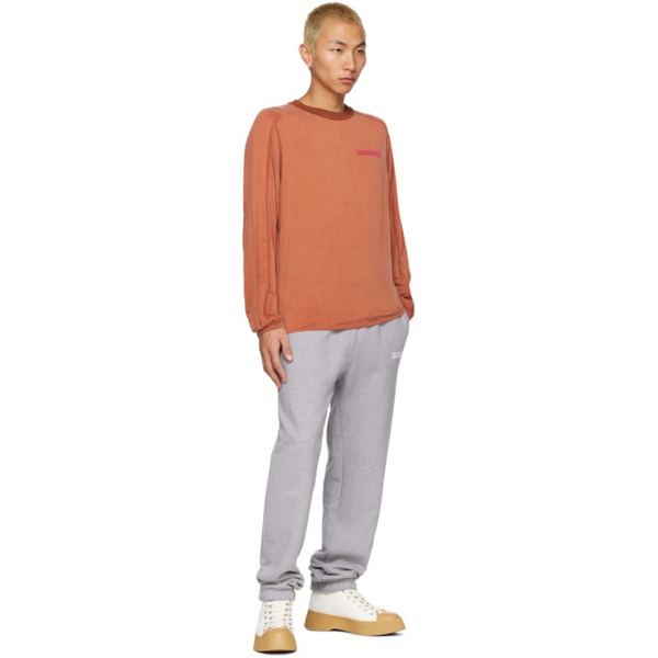  자크뮈스 JACQUEMUS Orange Crewneck Long Sleeve T-Shirt 231553M213020