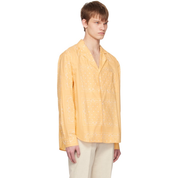  자크뮈스 JACQUEMUS Yellow Le Raphia La chemise Luis Shirt 231553M192045
