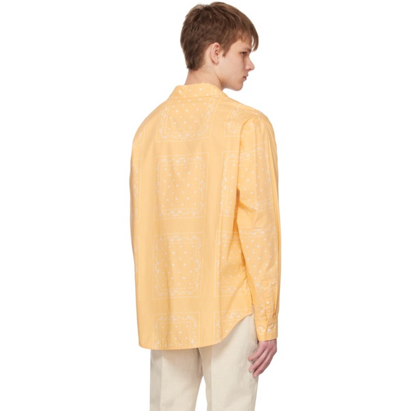  자크뮈스 JACQUEMUS Yellow Le Raphia La chemise Luis Shirt 231553M192045