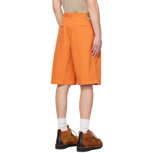  자크뮈스 JACQUEMUS Orange Le Raphia Le Short de Nimes Cuerda Shorts 231553M193016