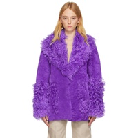 자크뮈스 JACQUEMUS Purple Le Papier La Veste Piobbu Shearling Coat 222553F062003