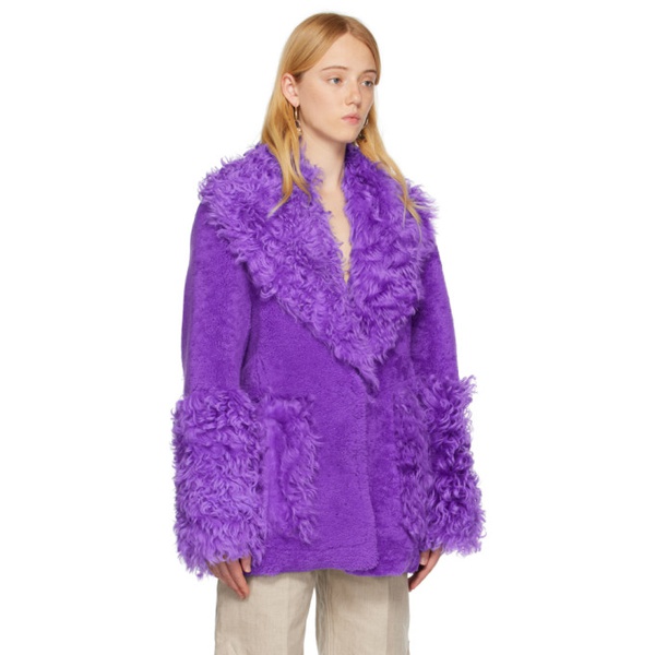  자크뮈스 JACQUEMUS Purple Le Papier La Veste Piobbu Shearling Coat 222553F062003