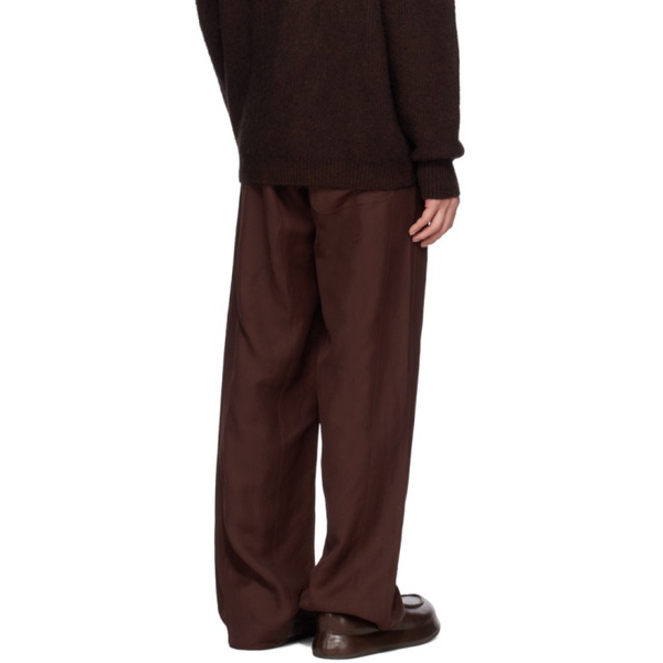  자크뮈스 JACQUEMUS Brown Le Raphia Le Pantalon Meio Trousers 231553M191008