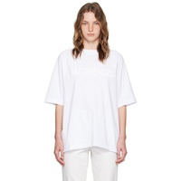 자크뮈스 JACQUEMUS White Les Classiques Le t-shirt Typo t-shirt 242553F110012