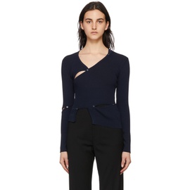 자크뮈스 JACQUEMUS Navy Tordu Cardigan 221553F095017