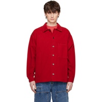자크뮈스 JACQUEMUS Red Le Raphia La Surchemise Tecido Shirt 231553M192006