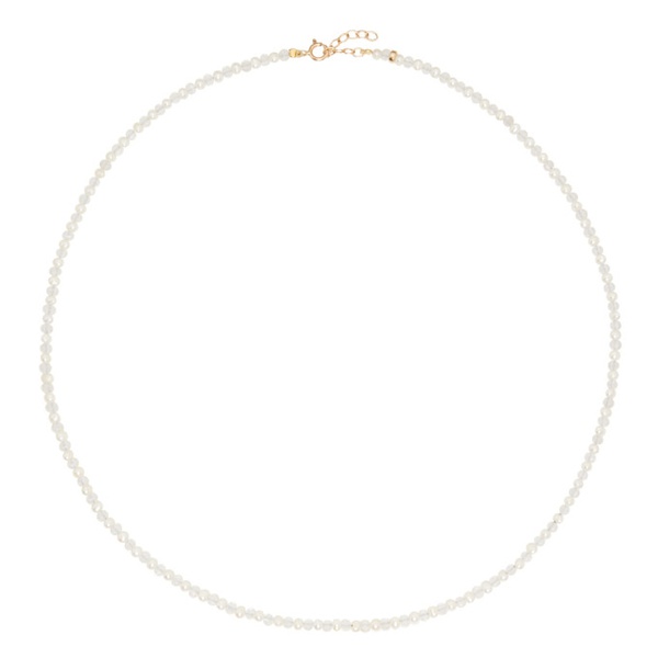  JIA JIA White April Birthstone Herkimer Diamond Pearl Beaded Necklace 241141F007016