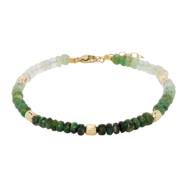 JIA JIA Green Arizona Jumbo Emerald Gold Bead Bracelet 242141F007012
