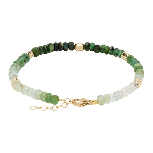  JIA JIA Green Arizona Jumbo Emerald Gold Bead Bracelet 242141F007012