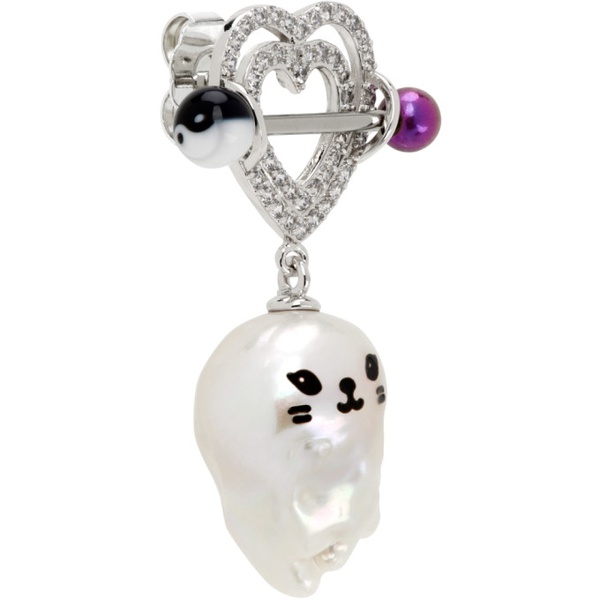  지위나이아 JIWINAIA Silver Kitten Baroque Pearl Single Earring 241405F022021