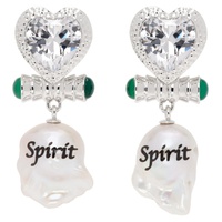 지위나이아 JIWINAIA Silver & White Spirit Pearl Drop Earrings 241405F022004
