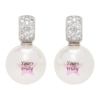 지위나이아 JIWINAIA Silver & White Yours Truly Bubble Earrings 241405F022012