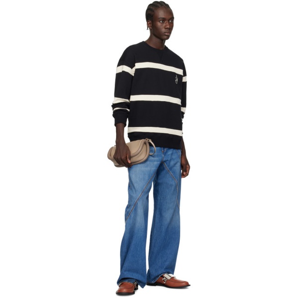  JW 앤더슨 JW Anderson Black Striped Sweatshirt 241477M204003