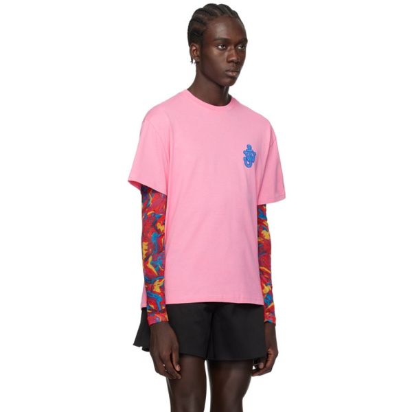 JW 앤더슨 JW Anderson Pink Anchor Patch T-Shirt 241477M213018
