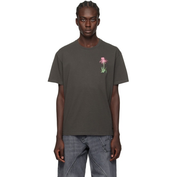  JW 앤더슨 JW Anderson Gray Embroidered T-Shirt 241477M213002