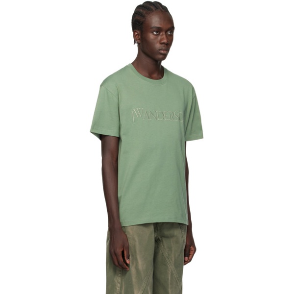  JW 앤더슨 JW Anderson Green Embroidered T-Shirt 241477M213010