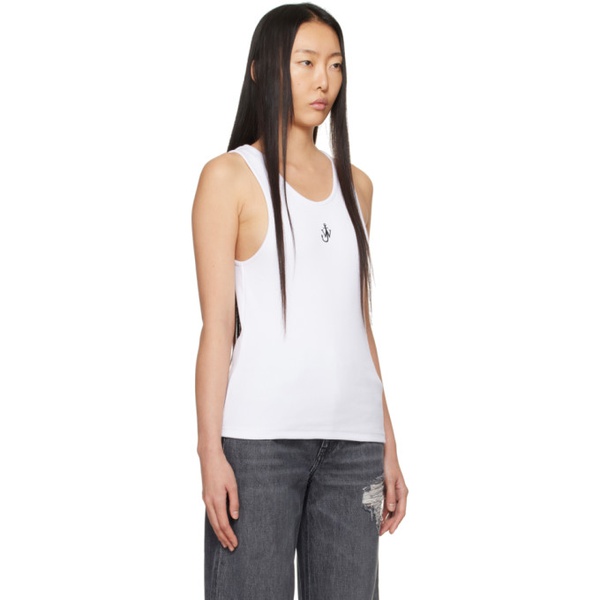  JW 앤더슨 JW Anderson White Embroidered Tank Top 241477F111001