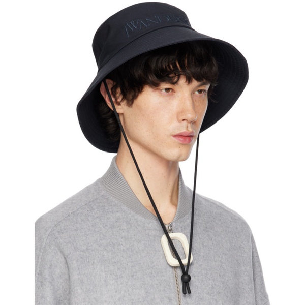  JW 앤더슨 JW Anderson Navy Logo Shade Bucket Hat 241477M140010