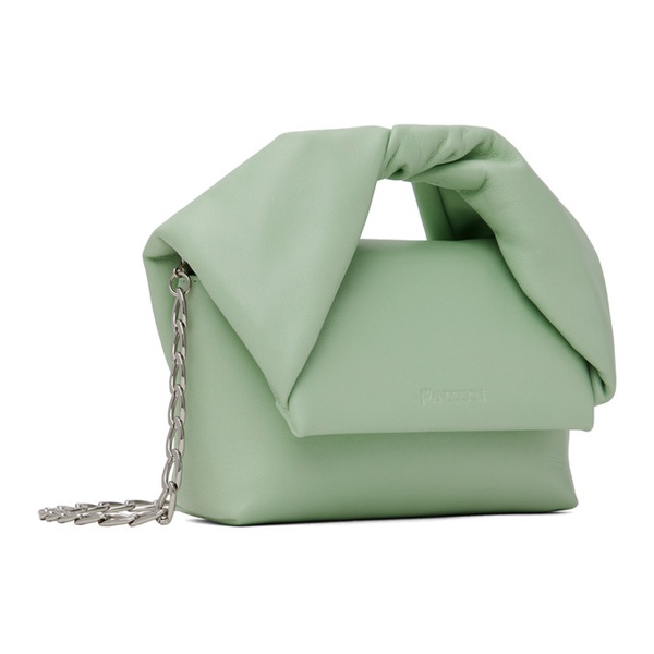 JW 앤더슨 JW Anderson Green Small Twister Leather Top Handle Bag 241477F046000