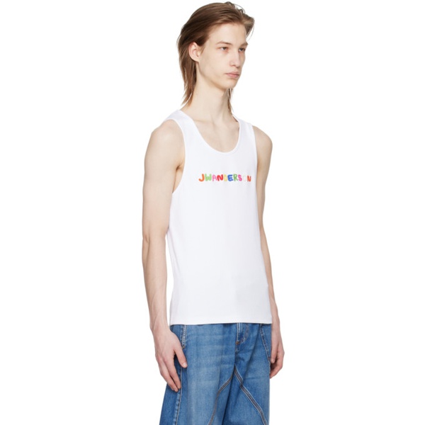  JW 앤더슨 JW Anderson White Embroidered Tank Top 241477M214006