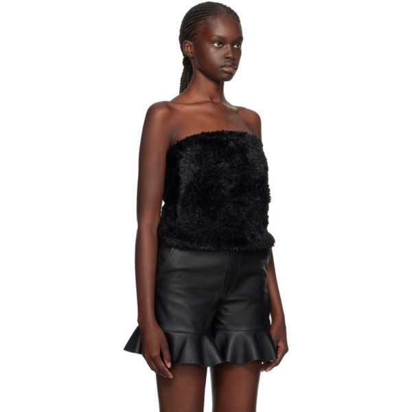  JW 앤더슨 JW Anderson Black Strapless Faux-Fur Camisole 232477F111011