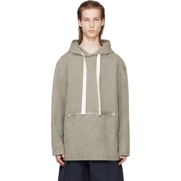  JW 앤더슨 JW Anderson Gray Garment-Dyed Hoodie 241477M202020