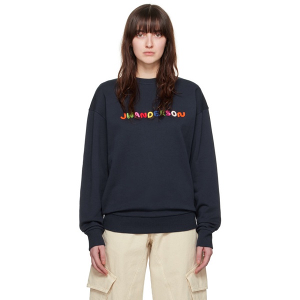  JW 앤더슨 JW Anderson Navy Embroidered Sweatshirt 241477F098001