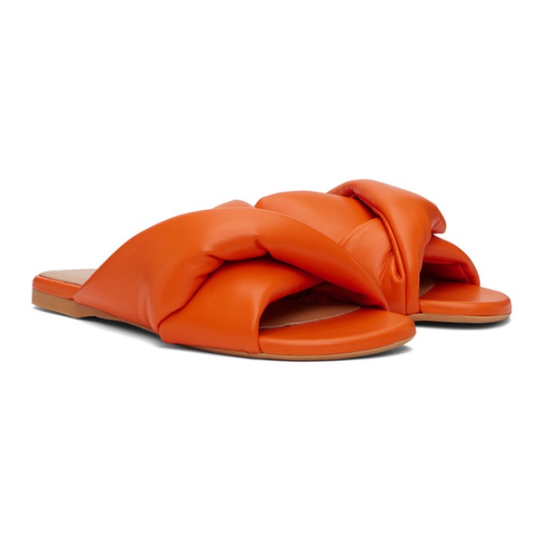  JW 앤더슨 JW Anderson Orange Twist Flat Sandals 241477F124012