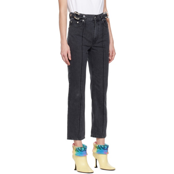  JW 앤더슨 JW Anderson Black Chain Link Jeans 222477F069001