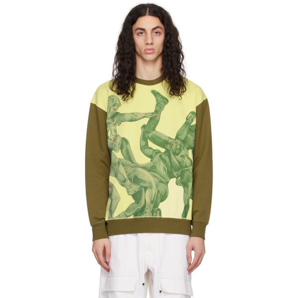  JW 앤더슨 JW Anderson Khaki & Yellow Printed Sweatshirt 231477M204016