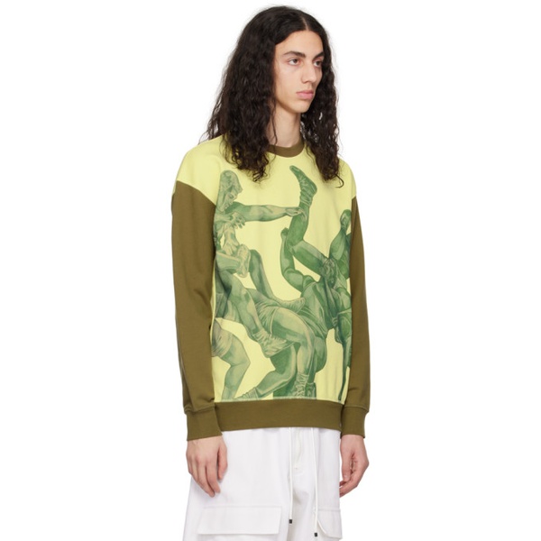  JW 앤더슨 JW Anderson Khaki & Yellow Printed Sweatshirt 231477M204016